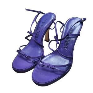 Sam & Libby Purple Strappy Bow Detail Heels - Size 6
